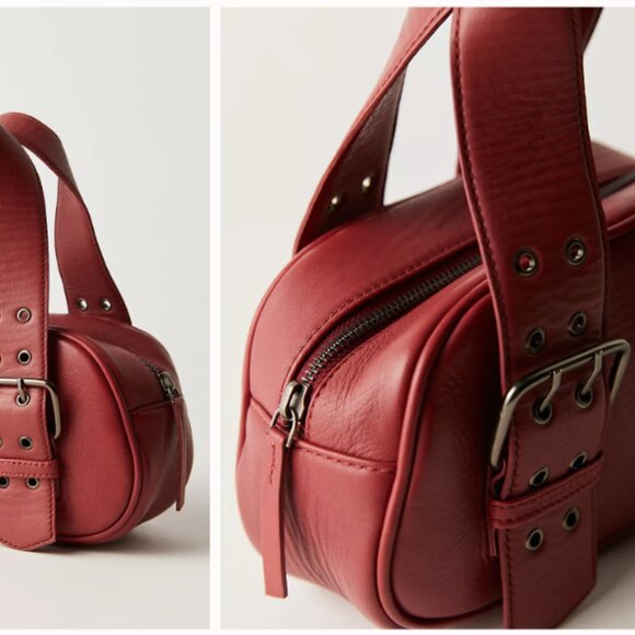 Free People 🆕️Leather Bag🔖Oxblood Say Yes Bag - Picture 5 of 12